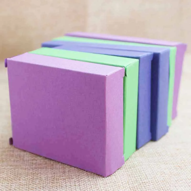 Feiluan 30 шт многоразмерная бумажная коробка для конфет, милые товары, подарочная упаковка и посылка, фиолетовая/синяя/лимонно-зеленая коробка, подарочная коробка