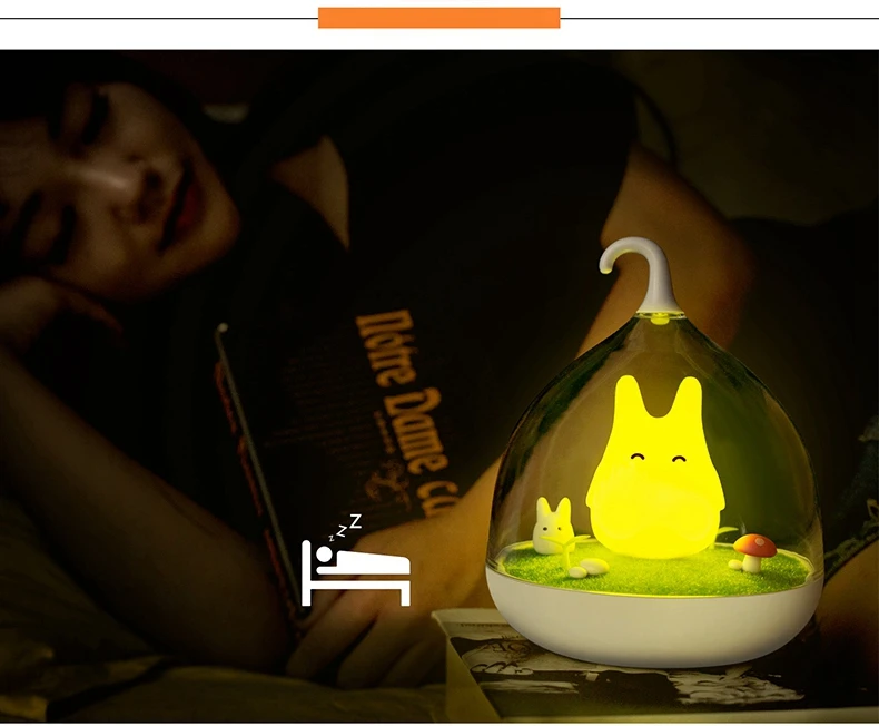 Sensor de Vibração Sensível ao Toque Totoro do Quarto do Bebê Lâmpada de Mesa Birdcage Night Light Nightlight Usb Portátil Recarregável Noite Led 12 Vibração Sensível Ao Toque USB Portátil Recarregável