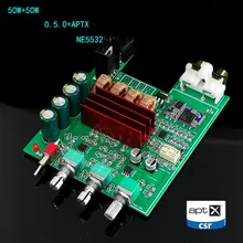 TPA3116D2 50W*2 Bluetooth 5.0  Amplifier Audio Board Tweeter Bass adjustment Car Home Theater Digital Amplifiers NE5532 With AUX