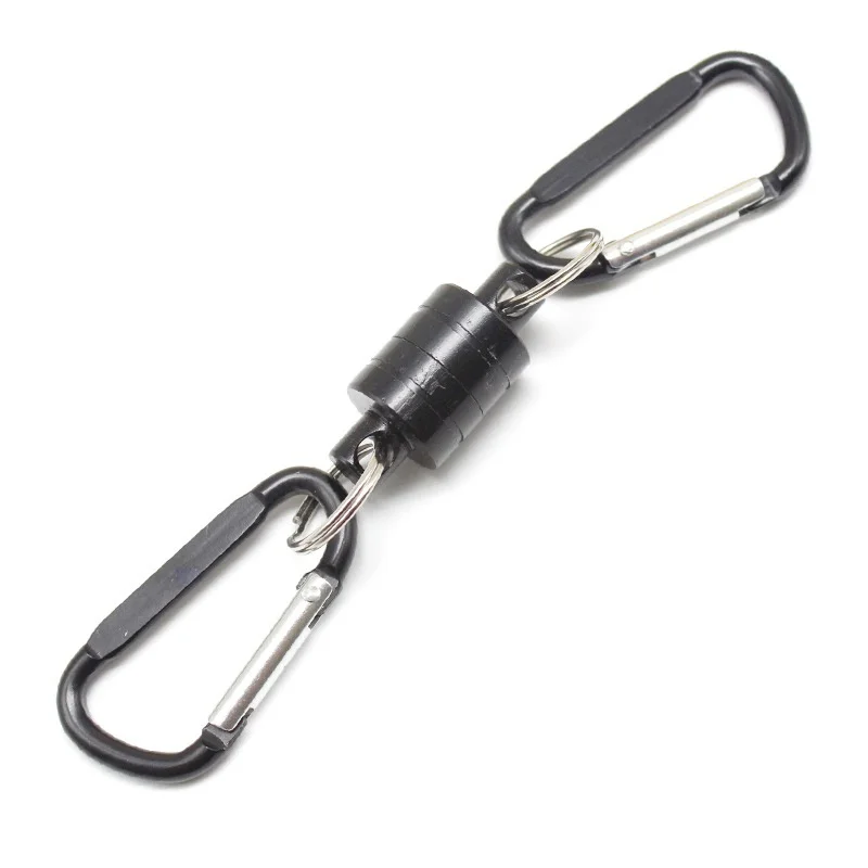 Открытый рыболовный магнитный держатель быстрого крепления приспособление для ловли рыбы нахлыстом шнурок кабель тяга скалолазание Велоспорт - Цвет: Черный