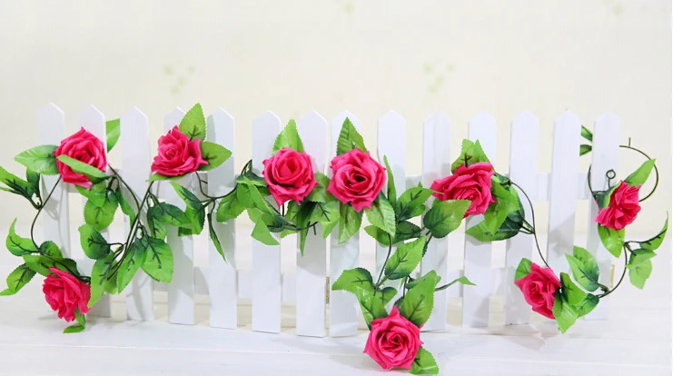 Luyue Flor de flores свадебное украшение цветок Шелковая Роза искусственный плюща лоза подвесная гирлянда домашняя Роза ротанговый венок