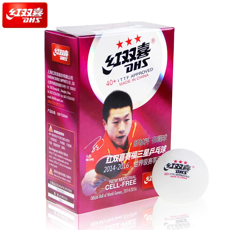

DHS Table Tennis Ball 3-star 40+ new material plastic seamed training ITTF Approved poly ping pong balls tenis de mesa