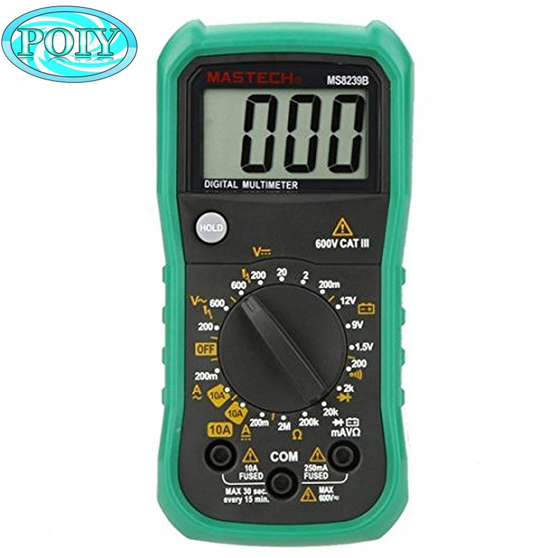 

MASTECH MS8239B Digital Multimeter LCD Display Handheld Portable Voltmeter Ammeter Ohmmeter w/Battery Tester Meter