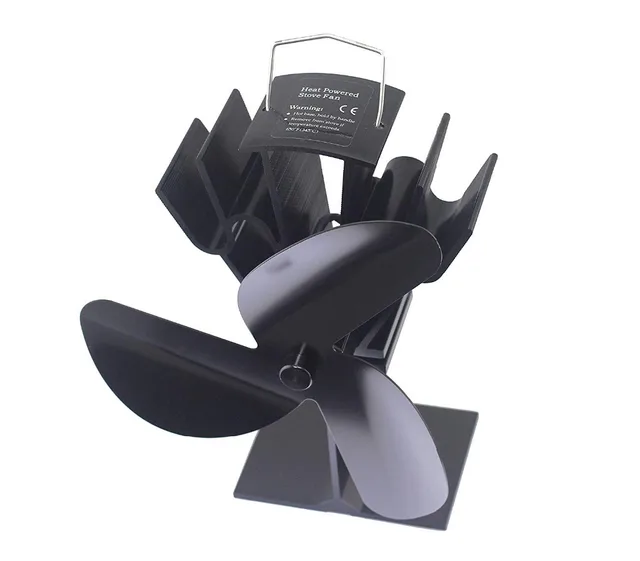 TOMERSUN 3 Blades Black Heat Powered Stove Fan for Wood/Log Burner/Fireplace