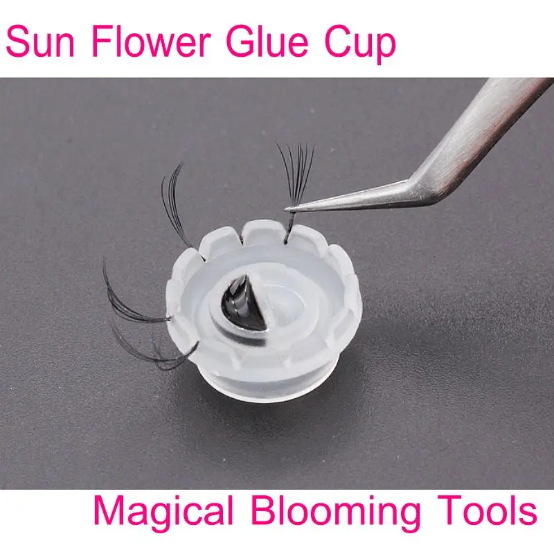 1000pcs/lot Magical Eyelash Blooming Tools Sun Flower Glue Cup to Make