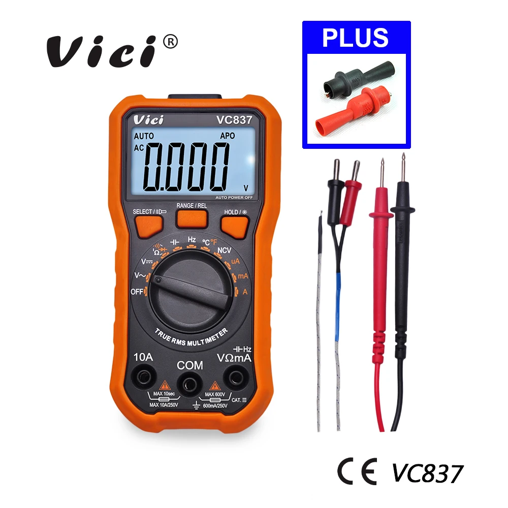 Цифровой мультиметр M149 Vici VC837 DMM True RMS 3 5/6 Автоматический диапазон Емкость