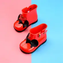 Г. Новые ботинки детская обувь модные резиновые непромокаемые сапоги с рисунком из мультфильмов водонепроницаемая обувь принцессы с героями мультфильмов европейские размеры 24-29