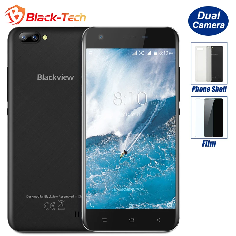 Blackview A7 Dual Rear Cameras Smartphone 5 0 inch HD MTK6580A Quad Core Android 7 0