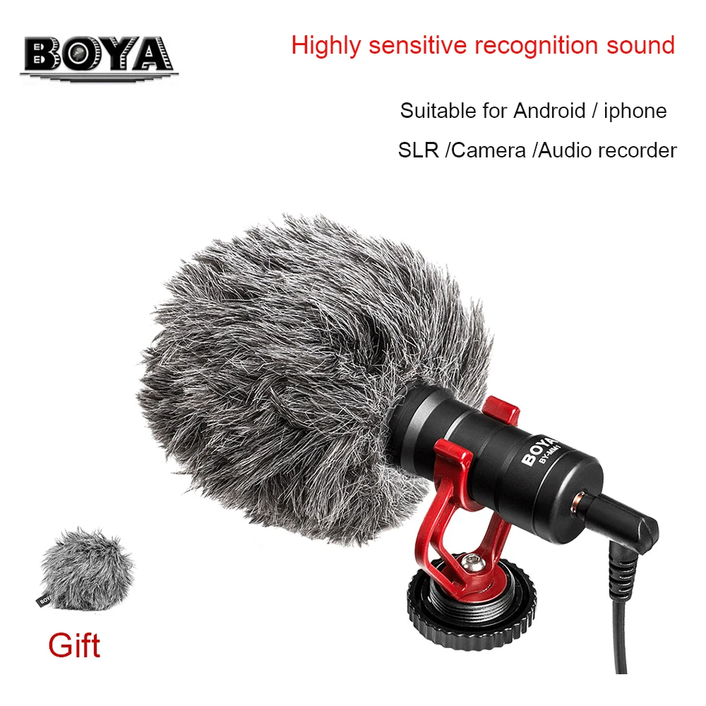 

BOYA BY-MM1 Video Microphone Youtube Vlogging Facebook Livestream Recording Shotgun Mic for Huawei Camera iPhone 8 7 6s plus DJI