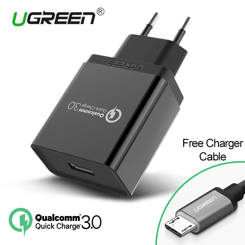 [For Qualcomm Quick Charge 3.0 2.0],Ugreen USB Charger Smart Fast Mobile Phone Charger for Samsung S7 Xiaomi 5 G5 Travel Charger
