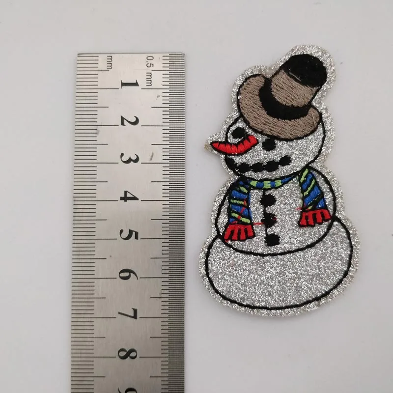 20 штук Рождественский Декор Снеговик куртка Блестящий патч parches вышивать на пачках для Костюмы bordados лоскутное вышитые аппликации