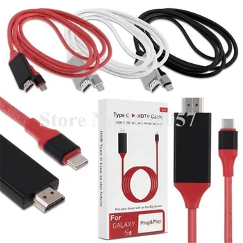 

100pcs Type-C to HDMI Cable USB C USB 3.1 Male to HDMI Male 4K High Speed Cable Adapter for Macbook Lenovo S8 HDTV Adapter Cord