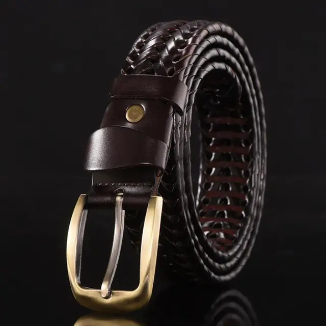 women Braided Belt For Men's Woven Belt Luxury Genuine Leather Cow Straps Hand Knitted Designer Men For Jeans Girdle Male belts men 2