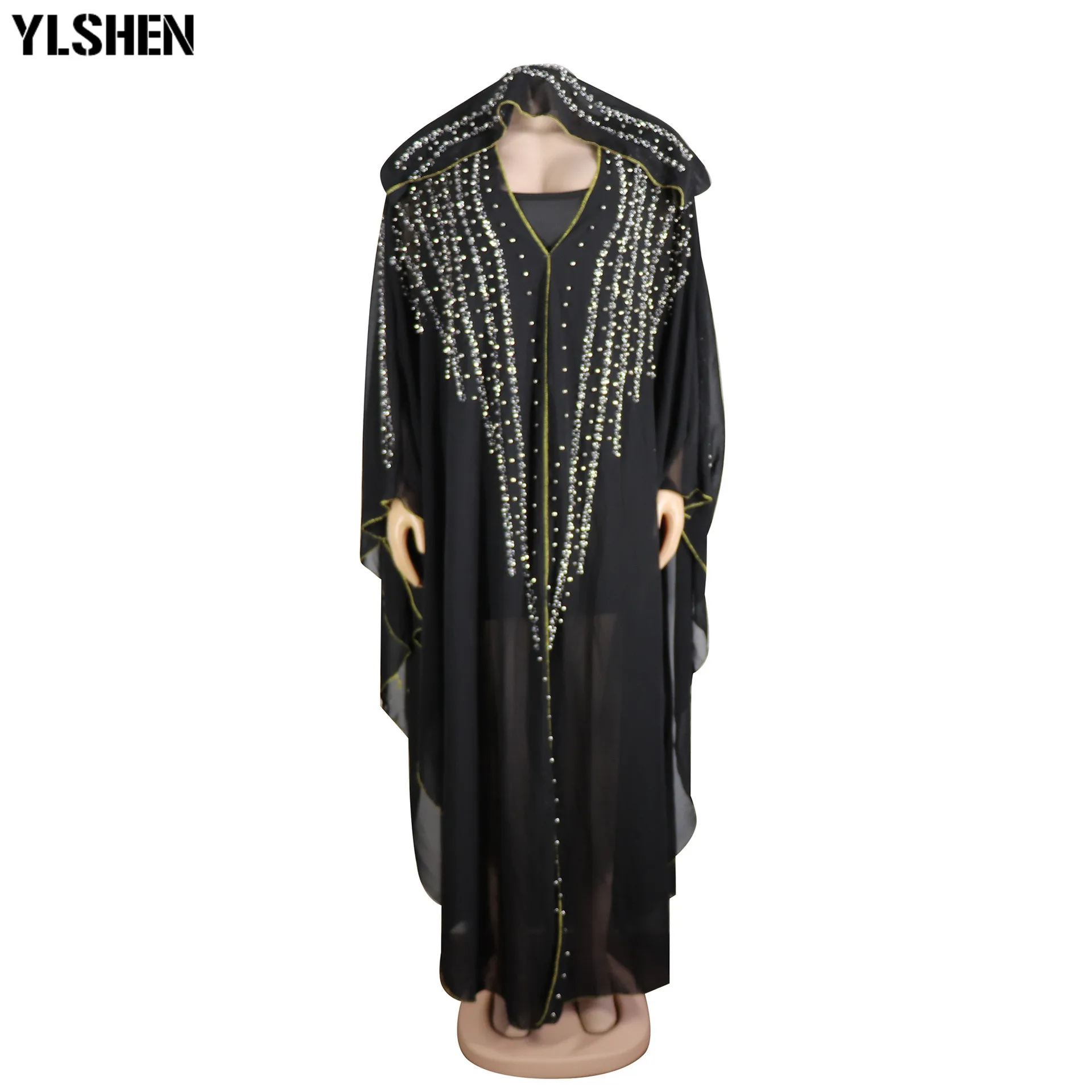 Супер размер африканская одежда африканская Дашики платья для женщин 2019 новые алмазные бусины abaya Дубай халат вечернее длинное