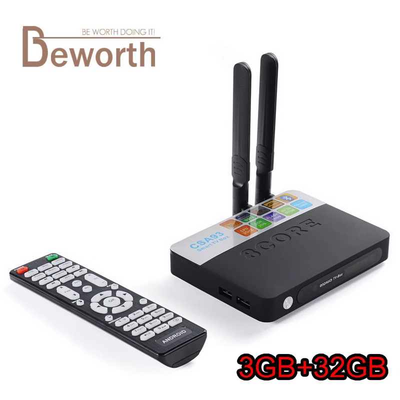 

Android 7.1 TV Box CSA93 Amlogic S912 Octa Core 3GB RAM 32GB 2GB 16GB BT4.0 2.4/5.8G Dual WiFi H.265 4K 1000M Smart Meida Player