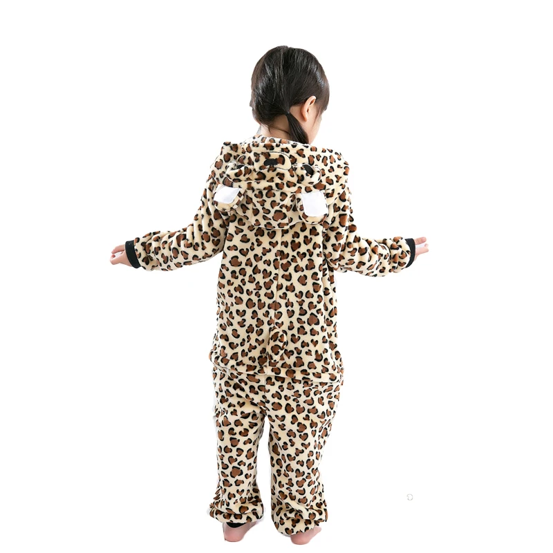 

Animal Pajamas for Girl Boys Cartoon Teen Pajama Onesie Baby Pajamas warm animal Kids leopard Children Sleepwear Onesies 4-12Y