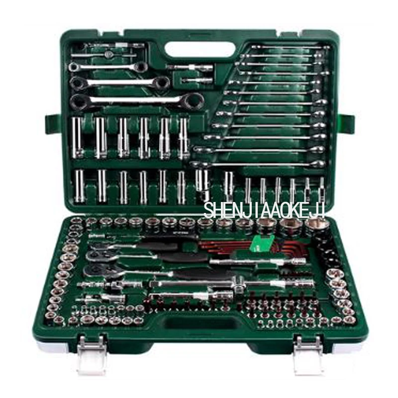 

The whole system of 150pcs/set Repair car repair tool kit Ratchet wrench set Multi-function portable car care toolbox 1 set