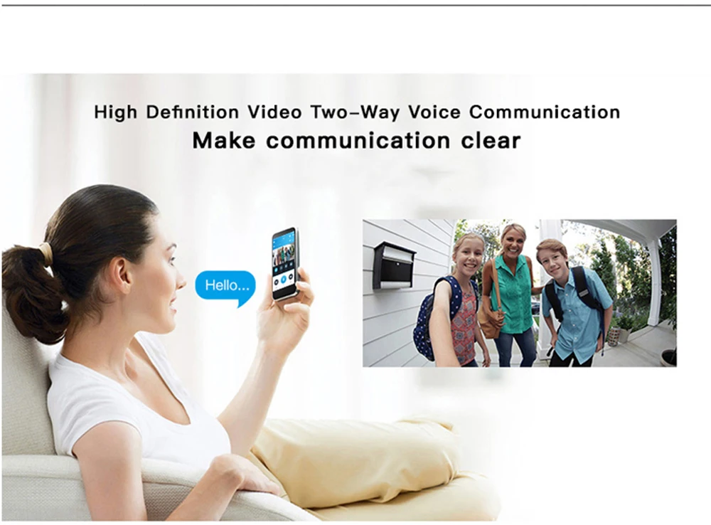 Wi Fi видео Smart дверные звонки с камера ИК входная дверь оповещения/просмотра фотография видеодомофоны охранных беспроводной дверной Звонок