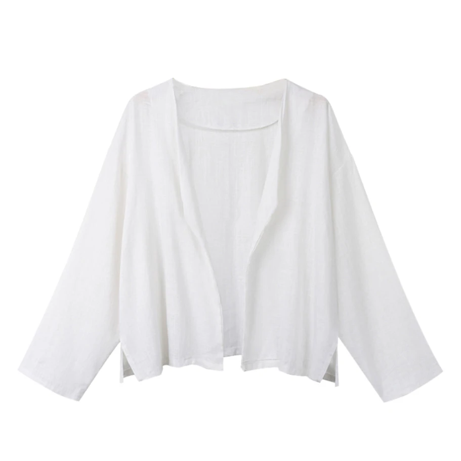 

Autumn Casual Blouses Tops Outerwear Knitted Cardigan Coat Cotton Linen Coat For Women Long Sleeve Mini Coat Coat For Women
