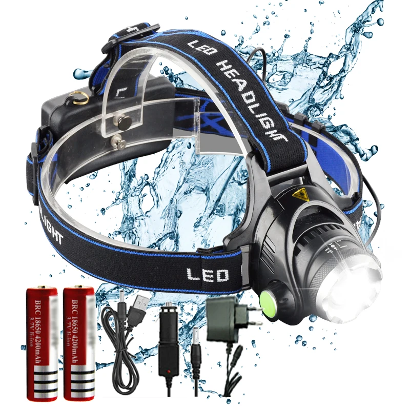 

4800LM XML T6 Led Headlamp Zoomable Headlight 3 Mode Waterproof Head Torch flashlight lamp18650 Rechargeable Battery