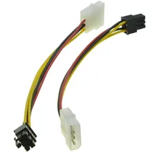 Pin Molex para 6 4 Pinos PCI-Express PCIE Placa de Vídeo Cabo Adaptador Conversor de Energia 18 CM 2019 0.4 # M05