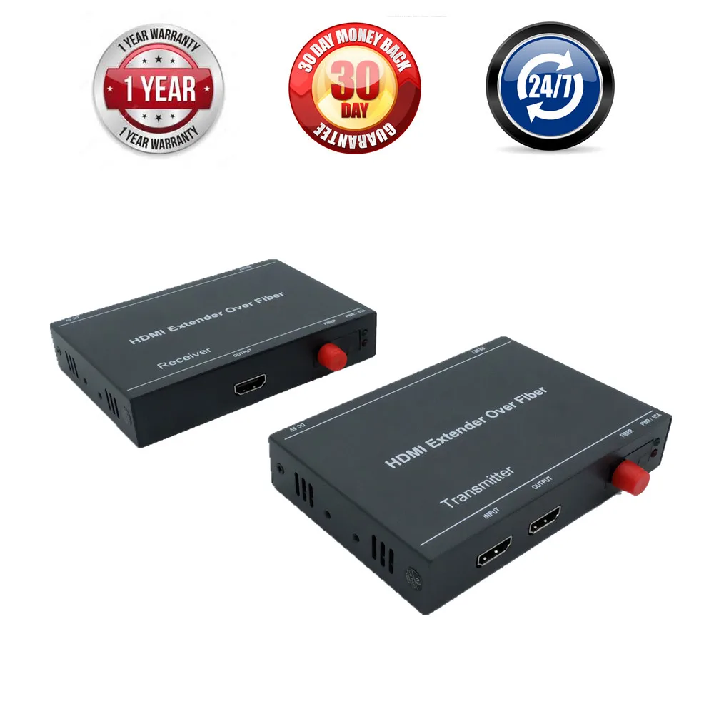 H.264 HDMI Over Fiber Optic Transmission Extender 20km With HDMI Loop