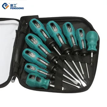 

PENGGONG 9907 9PCS Screwdriver Set Phillips Slotted Screw With Magnetic CR-V Multifunctional Tool Hand Tool Set