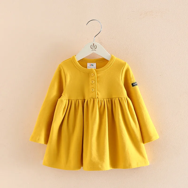 

Baby solid color dresses 2018 spring new girl children's clothing children's top girl dress