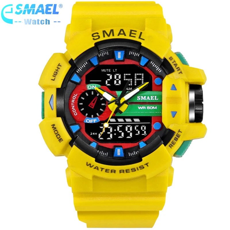 

SMAEL Luxury Brand Men Sports Watches Clock S-Shock Wristwatches 50m Water Resistant Relogio Masculino For Mens Quartz Watch,