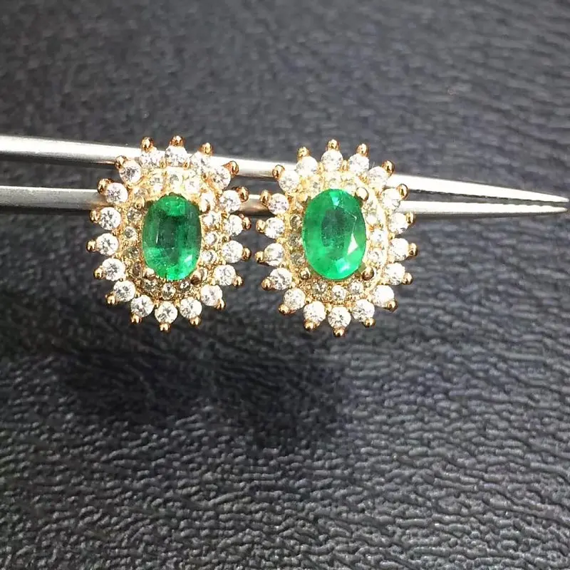 

Mujer Oorbellen Qi Xuan_Fashion Jewelry_Colombia Green Stone Elegant Earrings_Rose Gold Color Earrings_Factory Directly Sales