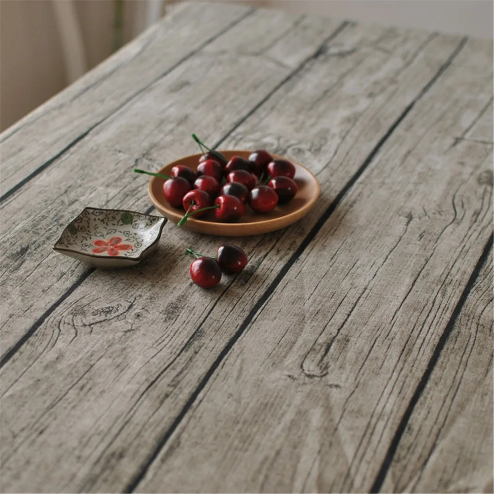 FUYA Vintage Cotton Wood Table Cloth Simulation Bark Pattern Cloth