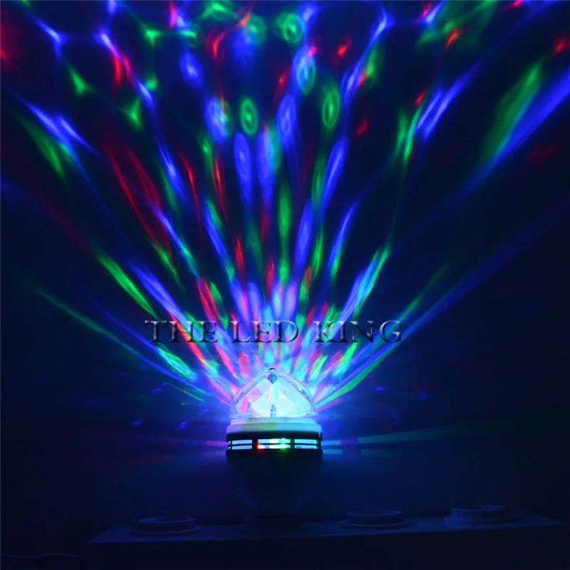 1X 10X E27 мини 3 Вт 6 красочная Автоматическая вращающаяся RGB лампа для сцены вечерние