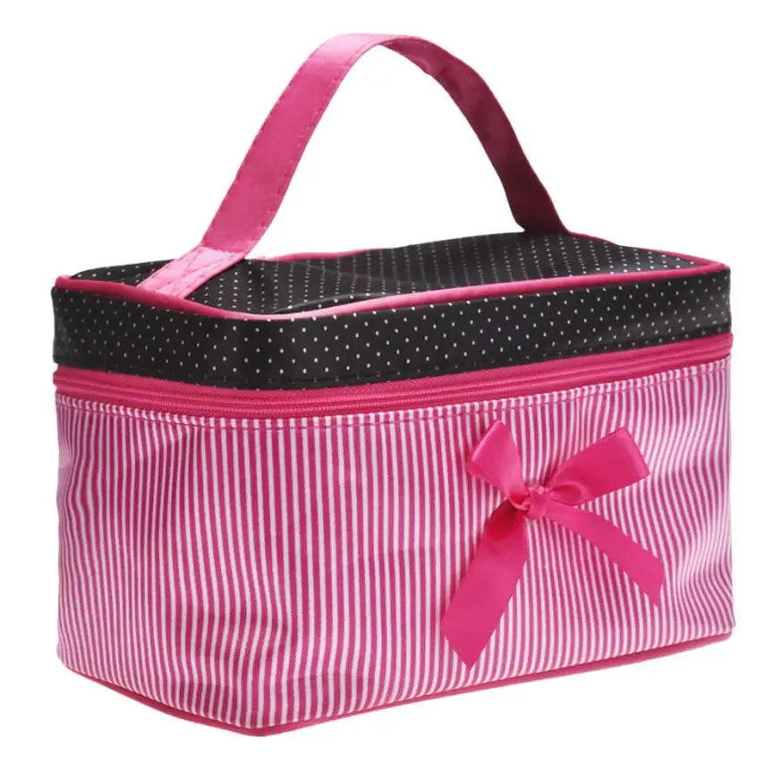 

Mint HOT Square Bow Stripe Cosmetic Bag
