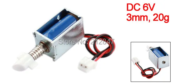 DC 6V 0.42A 2.57W 3mm 20g Open Frame Spring Plunger Linear Motion Pull Type Solenoid Electromagnet Actuator (2)