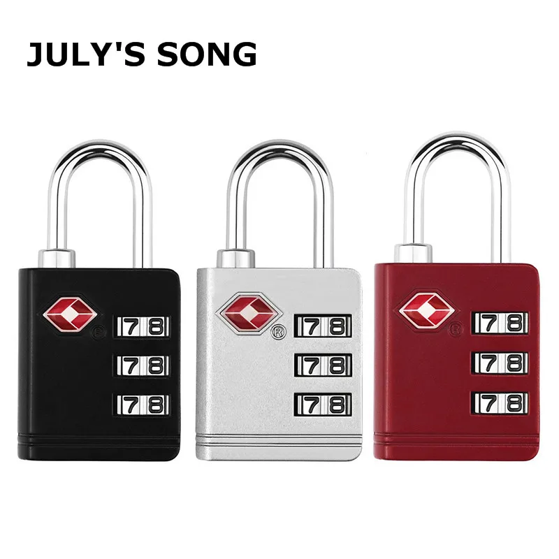 TSA JULY'S SONG 3 Digit Code Combination Zinc Alloy Padlock Mini Safe Resettable Travel Luggage Suitcase Code Locks TSA JULY'S SONG 3 Digit Code Combination Zinc Alloy Padlock Mini Safe Resettable Travel Luggage Suitcase Code Locks