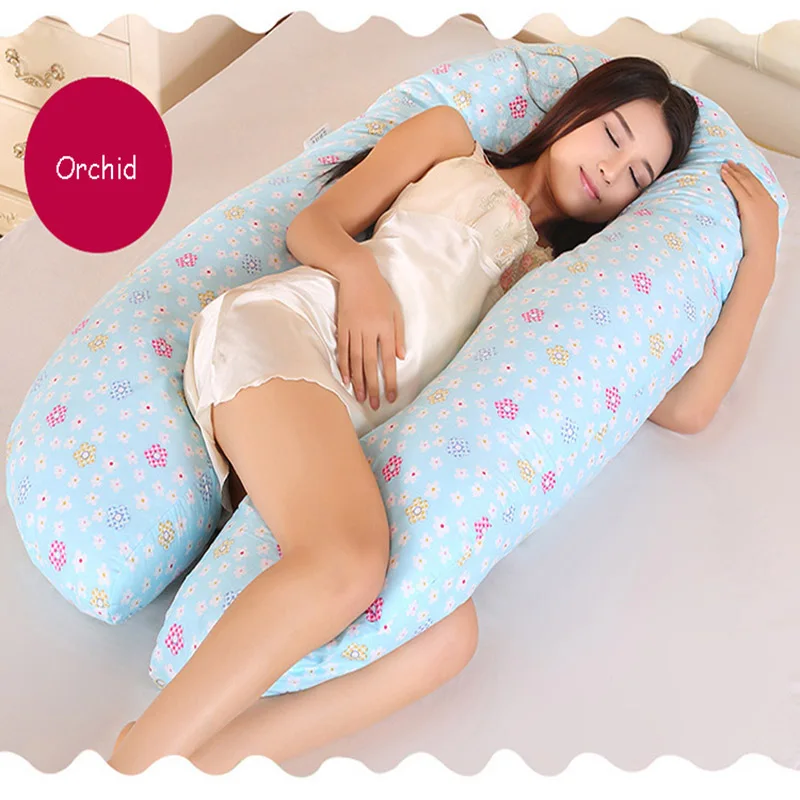 Подушка для сна для беременных женщин мягкая хлопок u-образный удобный чехол боковые Шпалы - Цвет: 3