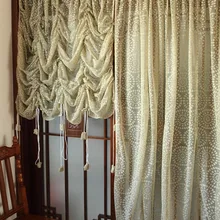 1 панель в Корейском стиле зеленые кружевные цветочные занавески с воздушными шарами регулируемая высота декоративные прозрачные