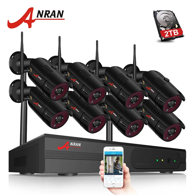 

ANRAN Security Camera System Wifi 8CH NVR With 1080P HD Wireless Camera Outdoor Night Vision CCTV Video Surveillance System