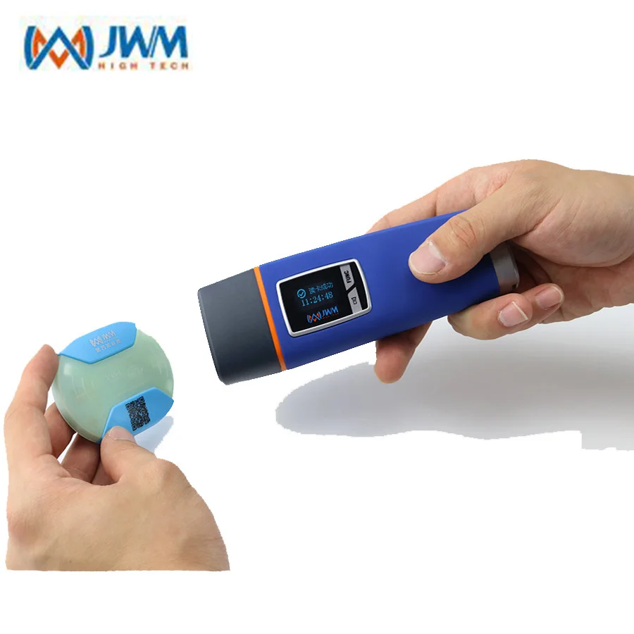 JWM IP67 Waterproof Free Software Fingerprint 125Khz RFID Guard Tour Wand with Voice Prompt,5 Checkpoints, 2 Staff tags