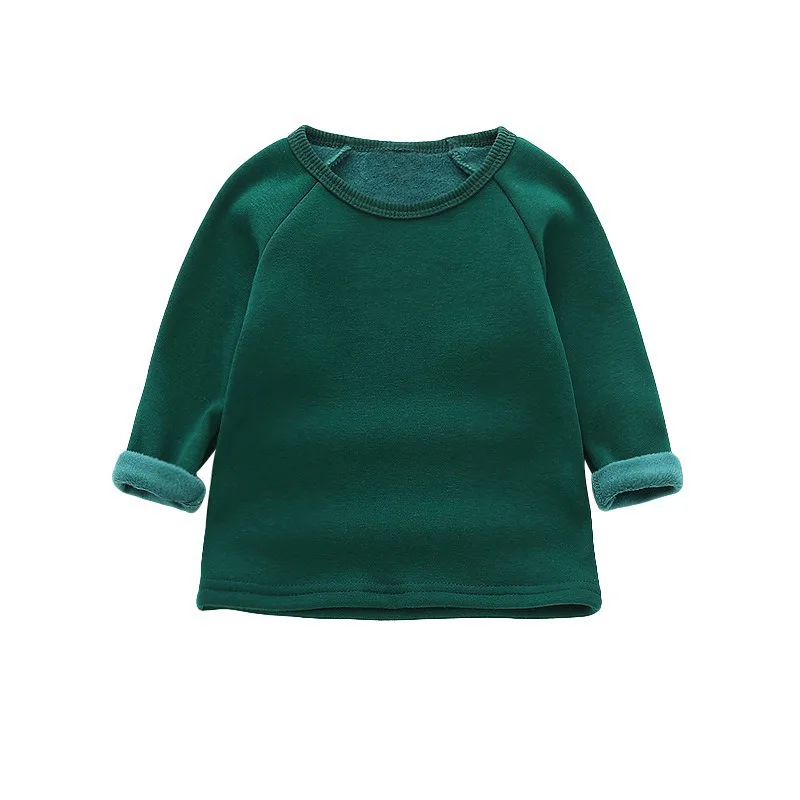 Осенняя одежда для маленьких девочек; Однотонная футболка; Детские модные мягкие хлопковые топы с длинными рукавами; блузка