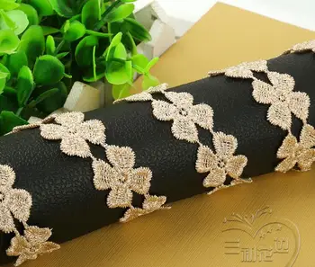 

20Yard 22mm Purl Embroidered Clover shape Lace Cotton Fabric Trim For Sewing Apparel DIY Bridal wedding Doll Cap