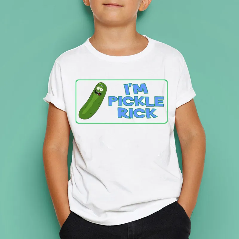 Топы с короткими рукавами для мальчиков и девочек I'm Pickle Rick, топы для активных детей, подарок в европейском и американском стиле