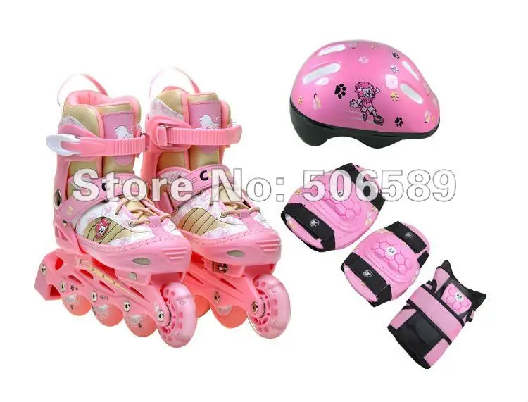 Hot sale! free shipping children's roller skates pink and blue colorin