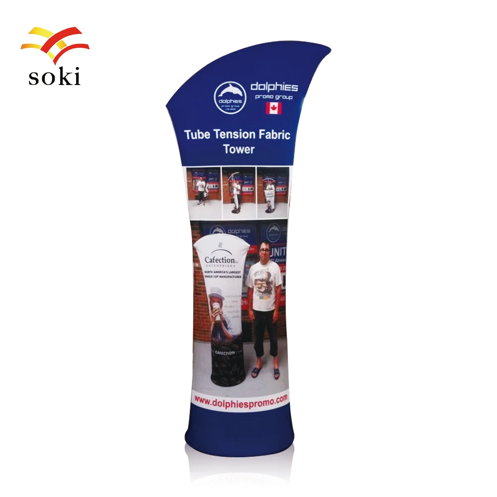 

Pentroof Tube Tension Fabric Tower Sign Side Stand Banner Display for Trade Show Exhibition Booth Backdrop Wall