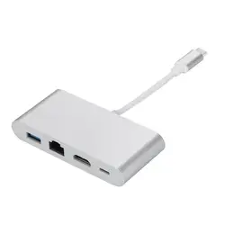 EPULA USB C к HDMI 4 К + RJ45 локальной сети + USB 3,0 + Тип C адаптер конвертер AC1403 Прямая поставка