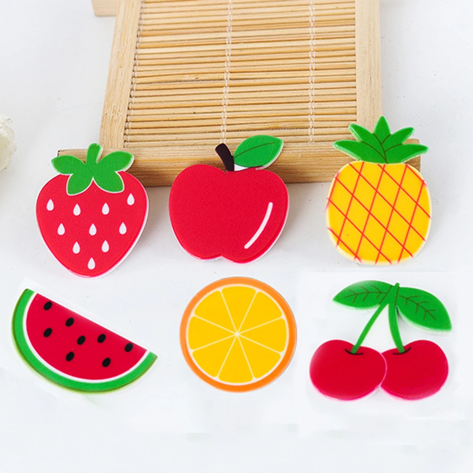 

50pcs Mixed Cartoon Fresh Fruit Resina Cherry Apple Lemon Resin Flatback DIY Planar Resin Craft for Home Decoration Accessories