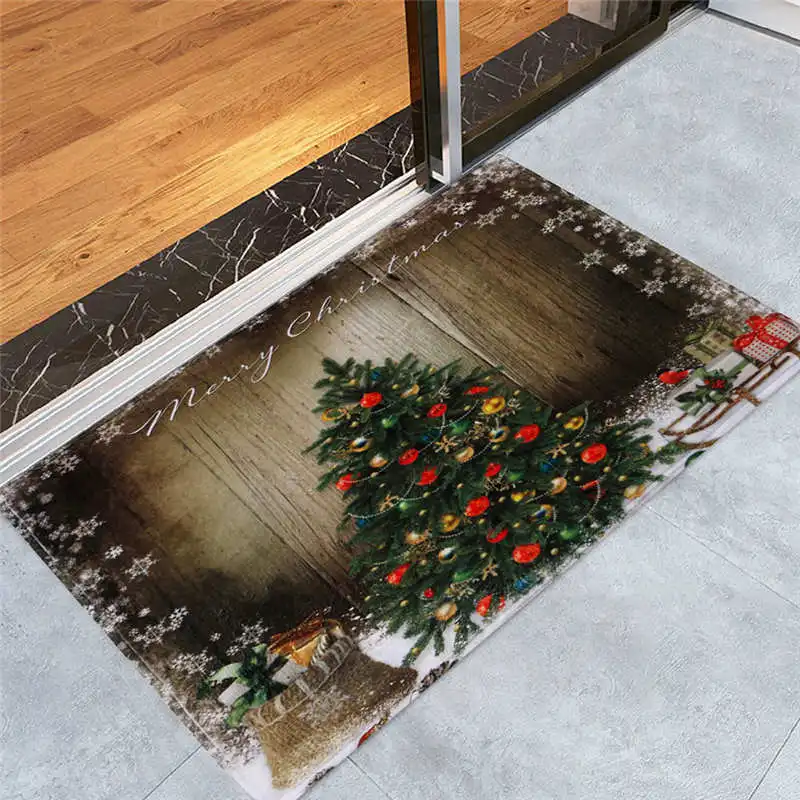 Merry Christmas Welcome Doormats Indoor Home Carpets Decor 40x60CM removable decor solution good slip resistance #2n21 (9)