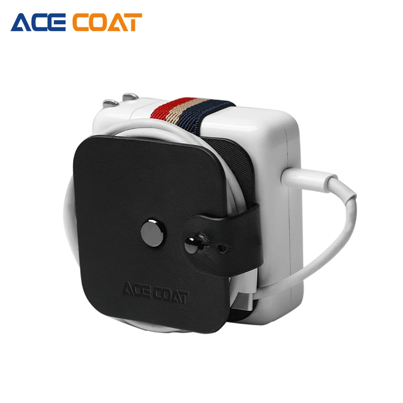

ACECOAT Microfiber PU leather wire winder adapter for Macbook Air / Macbook Pro charger winder for Xiaomi laptop charger