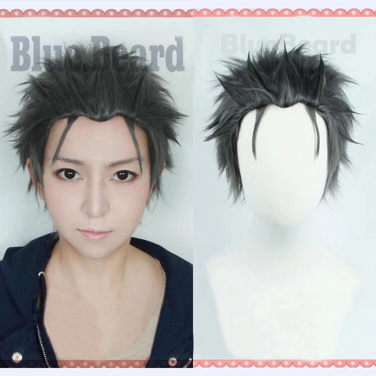 

New Arrival Anime Re: Life in a Different World from Zero Subaru Natsuki Styled Wig Short Black Grey Mixed Cosplay Wig + Cap