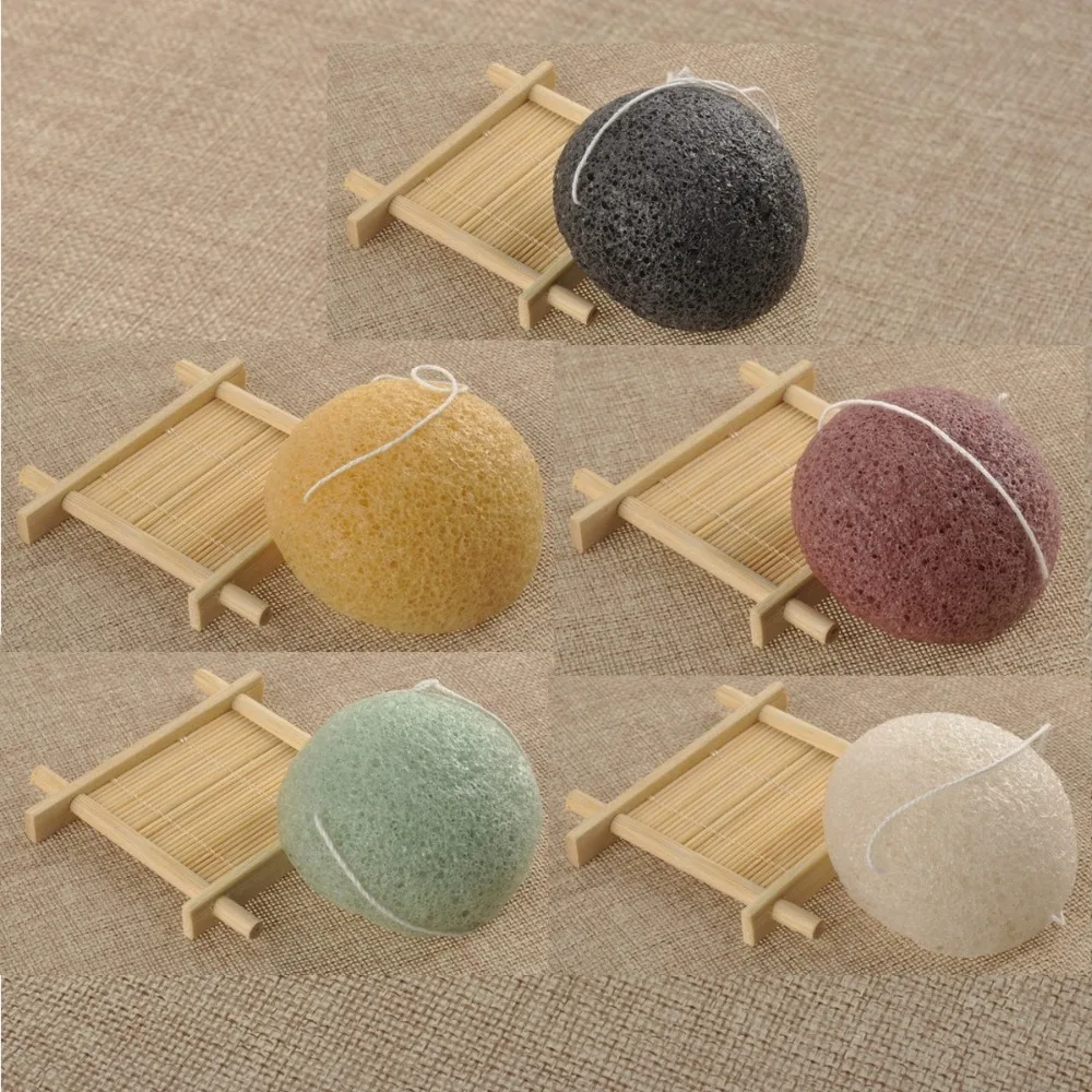 

5pcs Facial Exfoliator Konjac Sponge Hemisphere Beauty Natural Konjac Facial Wash Cleaning Cosmetic Puff Make Up Tools Skin Care